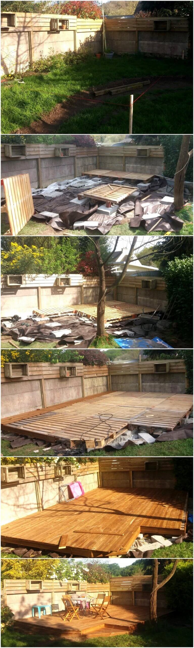 diy pallet garden terrace