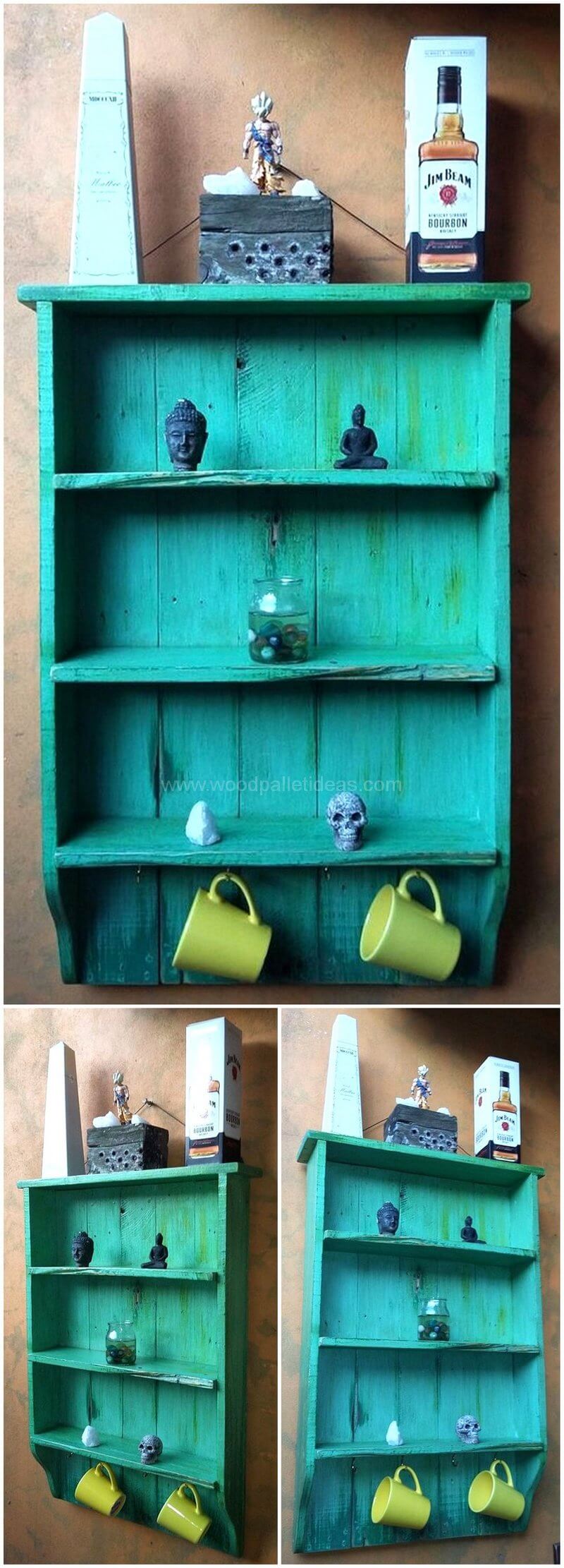 pallet rustic kitchen shelf